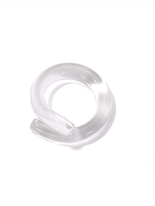Transparent color Hand Glass   Minimalist Twist Round  Glass Band Ring