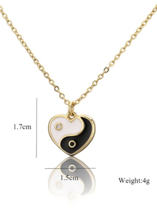AOG Brass Rhinestone Enamel  Trend Heart Pendant Necklace 3