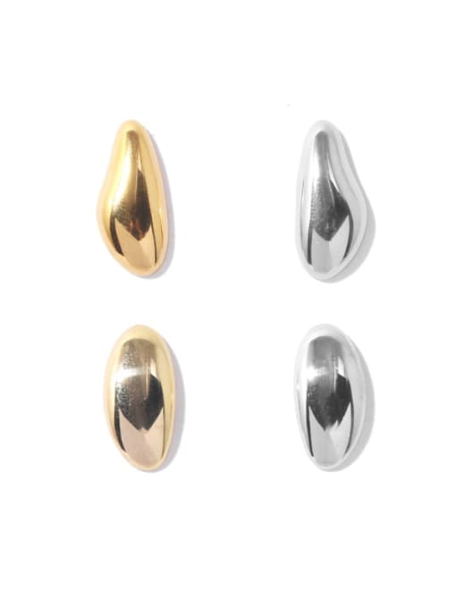 TINGS Brass Smooth Irregular Minimalist Stud Earring 0