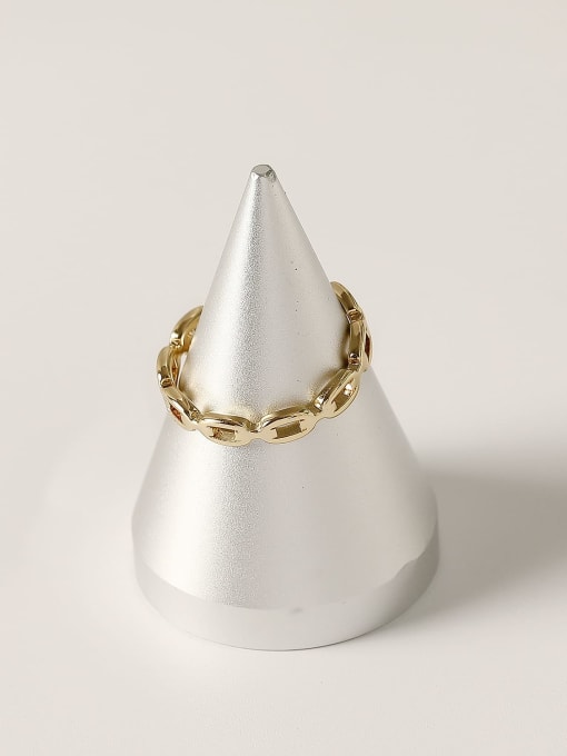 14k Gold Brass Geometric Minimalist Band Fashion Ring