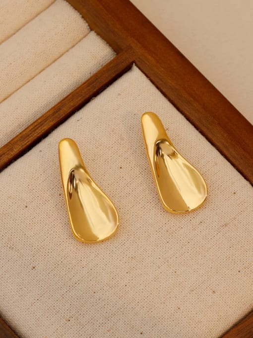 18K gold Brass Water Drop Minimalist Stud Earring