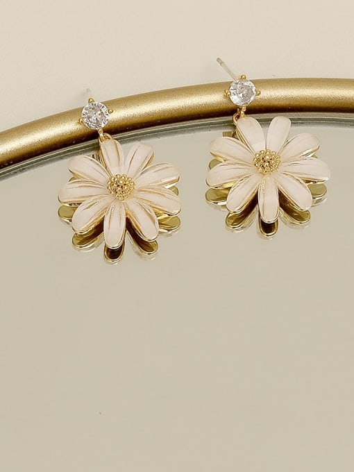 HYACINTH Copper Shell Flower Minimalist Stud Trend Korean Fashion Earring 3