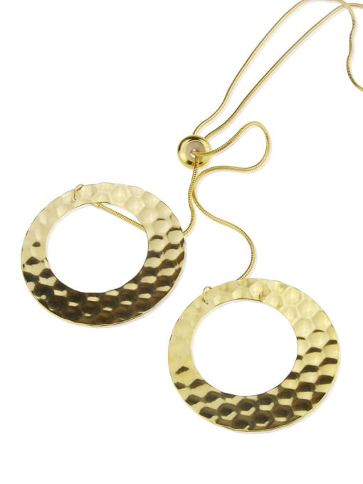 renchi Brass smooth round minimalist Pendant Necklace 2