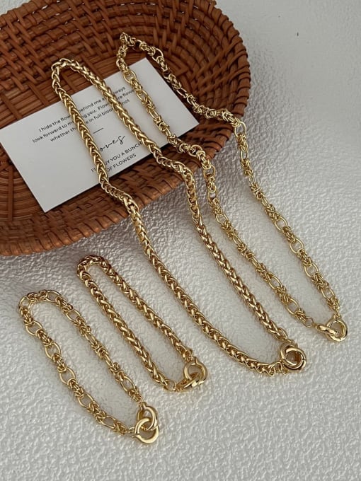 HYACINTH Trend Brass Bracelet and Necklace Set 1