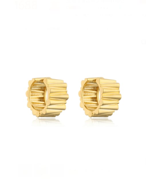 41520 Brass Geometric Vintage Huggie Earring