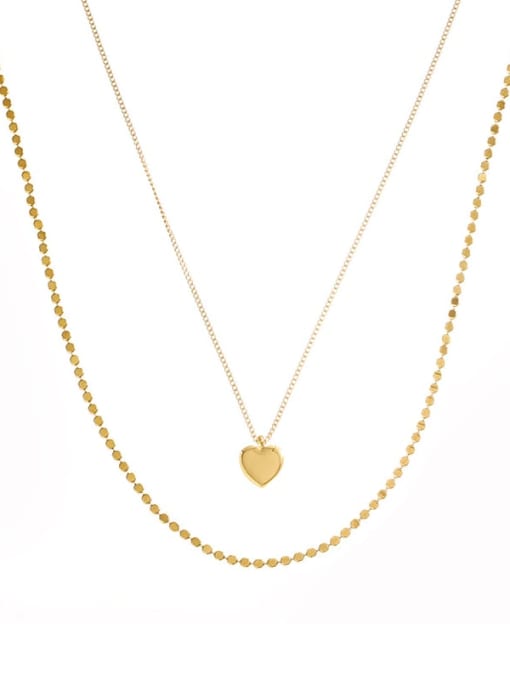 Five Color Brass Heart Minimalist Necklace