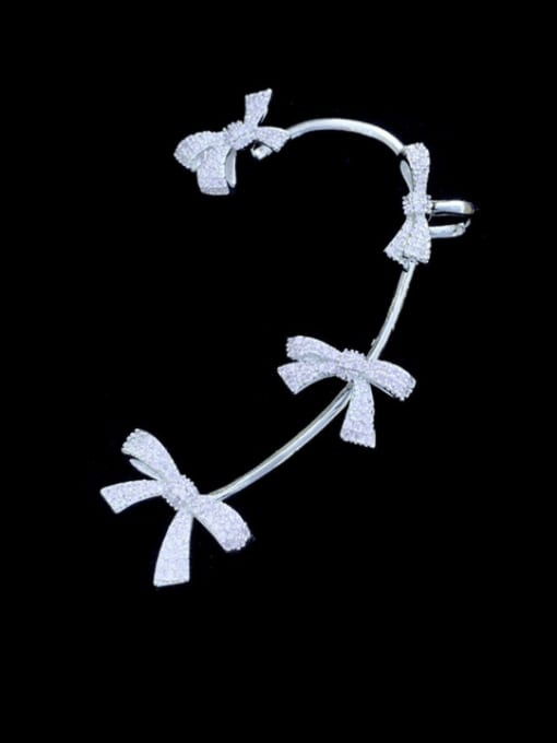 SUUTO Brass Cubic Zirconia Bowknot Trend Single Earring