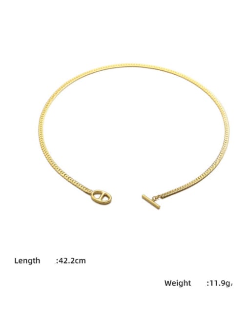 ACCA Brass Minimalist Snake Bone Chain Necklace 3
