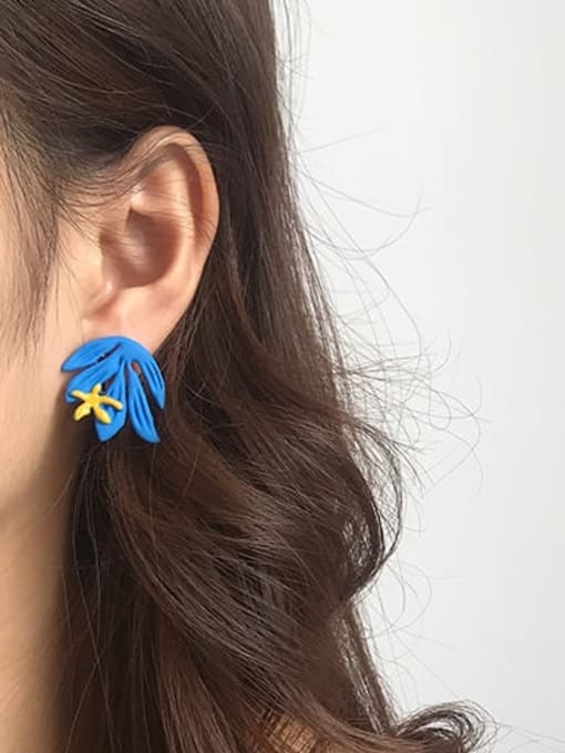 Five Color Alloy Enamel Star Cute Stud Earring 1