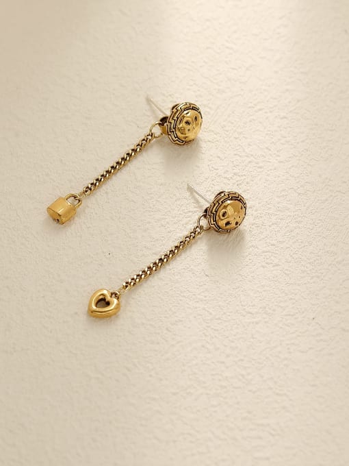 Vintage gold Brass Tassel Vintage Drop Trend Korean Fashion Earring