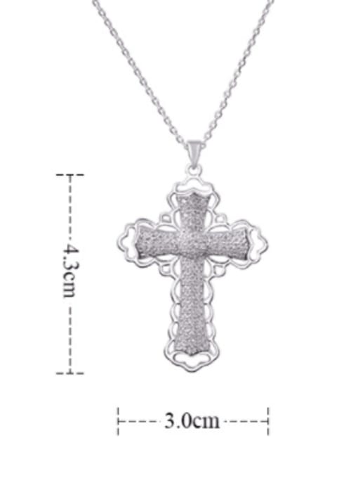 YILLIN Brass Cubic Zirconia Cross Minimalist Regligious Necklace 3