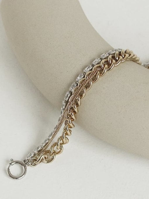 ACCA Brass Hollow Geometric Chain Vintage Strand Bracelet 2