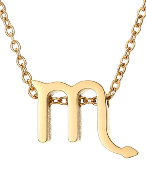 Scorpio 14K Gold Titanium 12 Constellation Minimalist Necklace