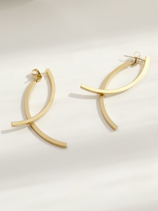 HYACINTH Brass Geometric Minimalist Drop Trend Korean Fashion Earring 2