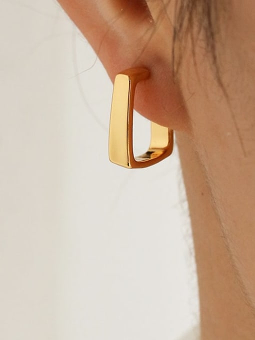 Five Color Brass Geometric Minimalist Huggie Earring 2