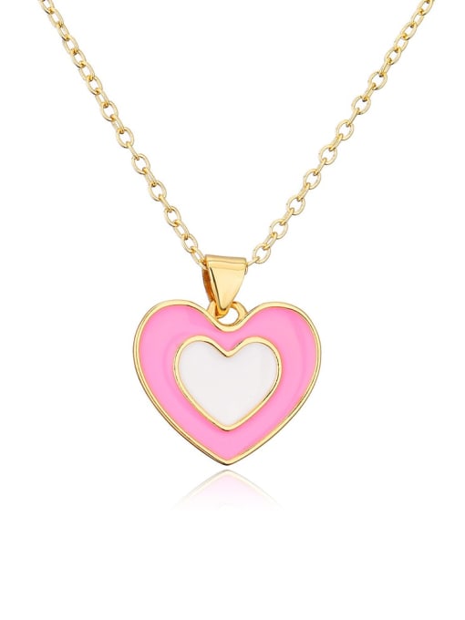 AOG Brass Enamel Heart Minimalist Necklace 1