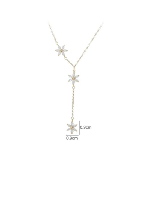 YOUH Brass Cubic Zirconia Star Dainty Lariat Necklace 2