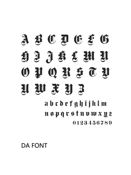 DA Font Stainless steel Letter Minimalist  Name custom name ring