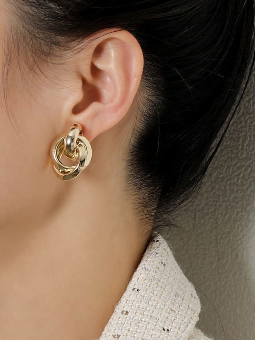 HYACINTH Brass Geometric Minimalist Clip Earring 1
