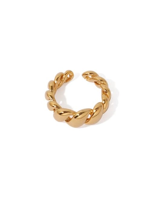 golden Brass Twist hollow Geometric Vintage Band Ring
