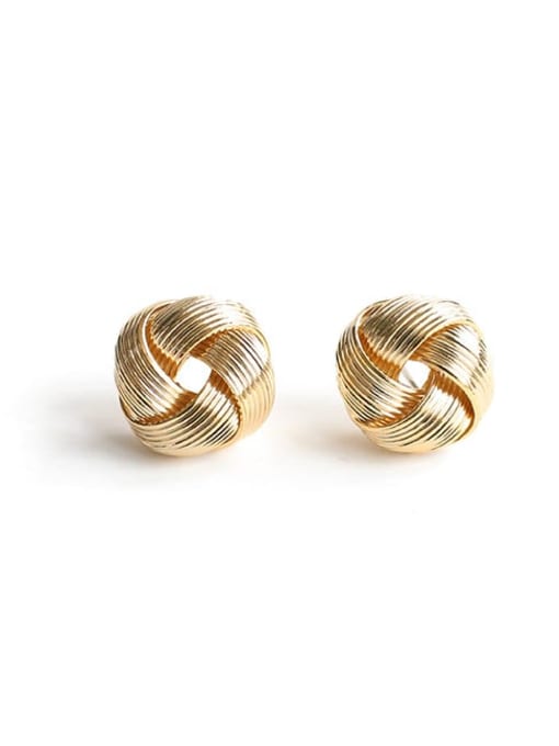 4-wire 1.31.3cm Brass Hollow Geometric Vintage Stud Earring