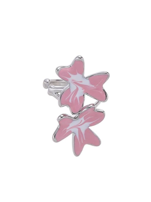 Pink for sale only Brass Enamel Flower Cute Single Earring