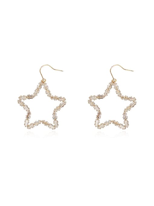 HYACINTH Copper Cubic Zirconia Star Minimalist Hook Trend Korean Fashion Earring 0