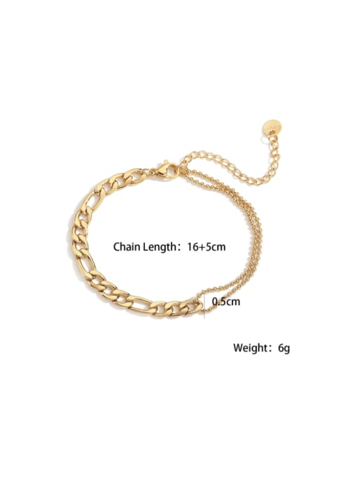 32096 Stainless steel Geometric Hip Hop Link Bracelet