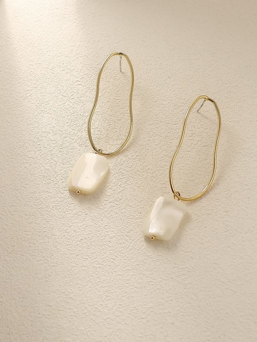 HYACINTH Brass Imitation Pearl Geometric Vintage Hook Trend Korean Fashion Earring 0