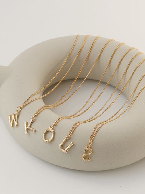 Five Color Brass Letter Pendant Artisan Necklace