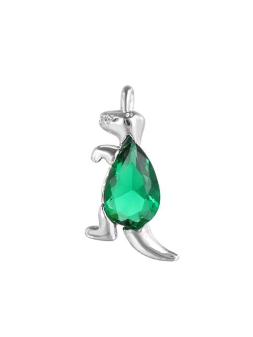 Green (white K) Brass Cubic Zirconia Multi Color Small animals Cute Diy  Charms