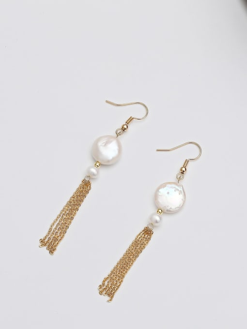HYACINTH Copper Freshwater Pearl Tassel Minimalist Hook Trend Korean Fashion Earring 2
