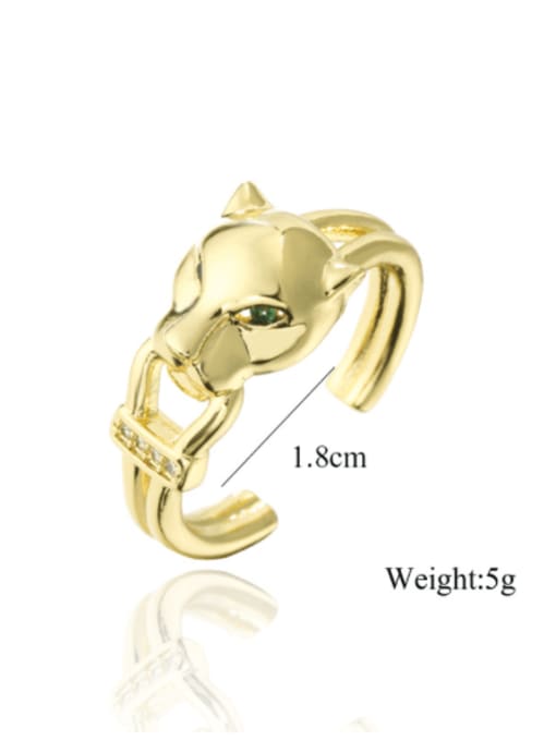 AOG Brass Leopard Cute Band Ring 1