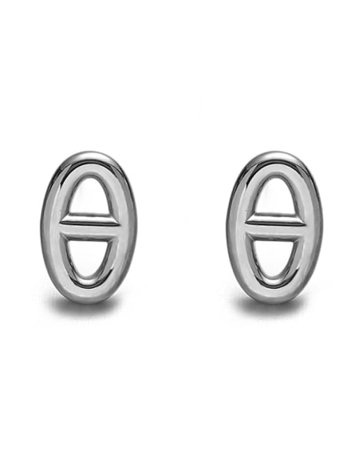 Steel color Titanium Steel Geometric Minimalist Stud Earring