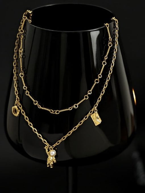 ACCA Brass Astronaut Vintage Necklace 0