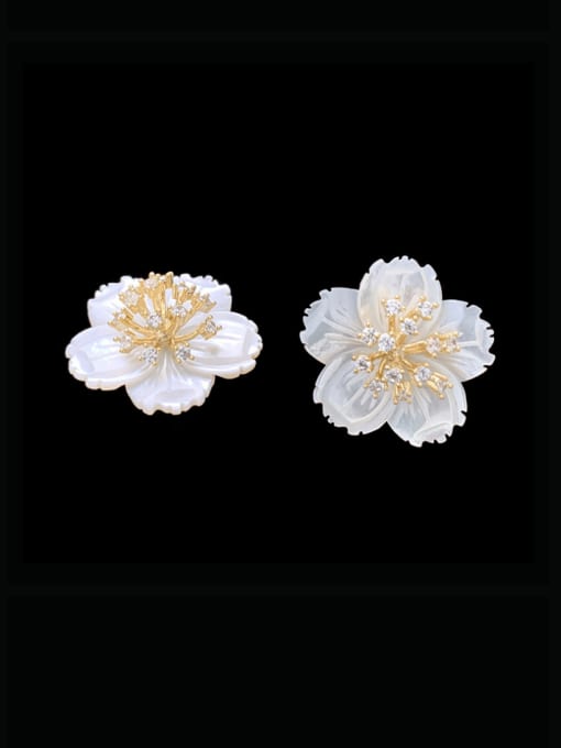 SUUTO Zinc Alloy Shell Flower Vintage Stud Earring 1