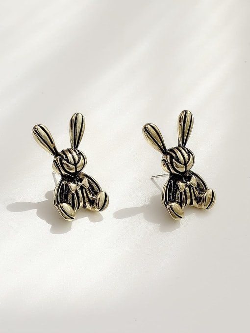 HYACINTH Brass Rabbit Vintage Stud Trend Korean Fashion Earring 2