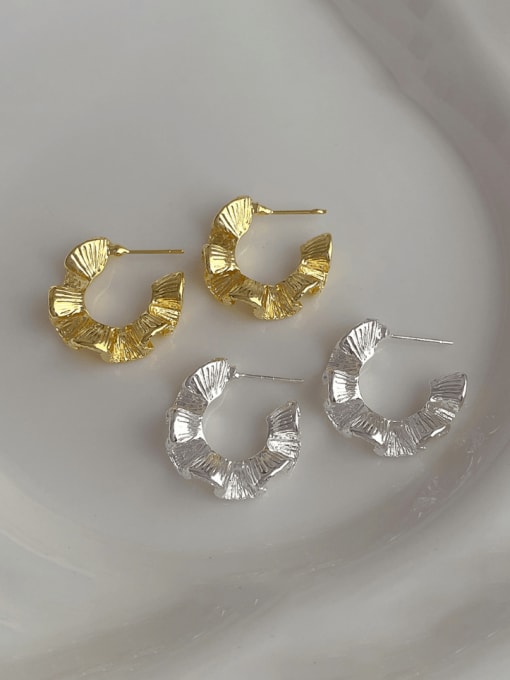 ZRUI Brass Geometric Vintage Stud Earring