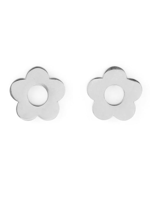 TINGS Titanium Steel Flower Minimalist Stud Earring 0