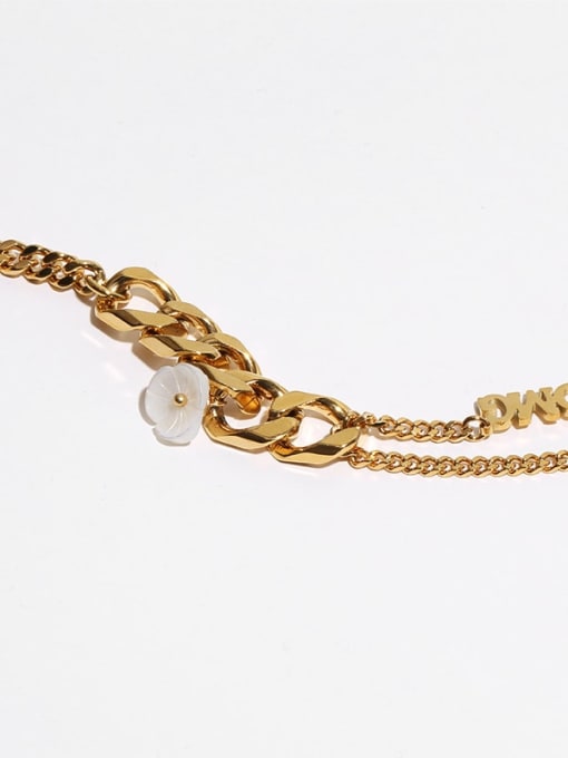 TINGS Brass Shell Flower Geometric Minimalist Necklace 2