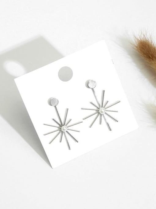 HYACINTH Copper with Minimalist  snowflake Stud Trend Korean Fashion Earring 3