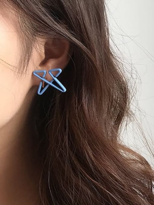 Five Color Alloy Enamel Star Cute Stud Earring 2