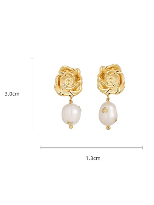 Five Color Brass Imitation Pearl Flower Bohemia Drop Earring 4