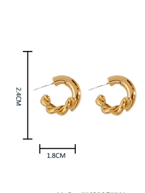 HYACINTH Brass Geometric Vintage Stud Earring 3