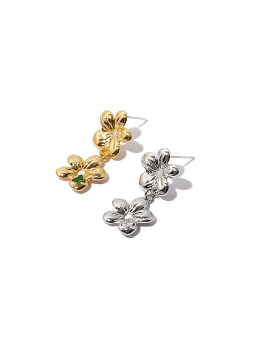 ACCA Brass Flower Vintage Drop Earring 2