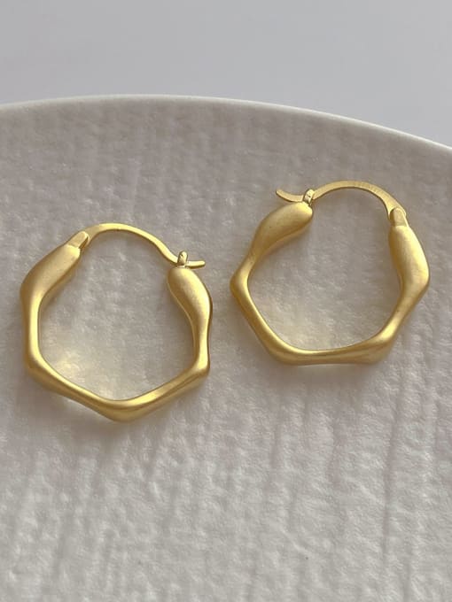 L 339 Gold Ear Buckle Brass Geometric Minimalist Hoop Earring
