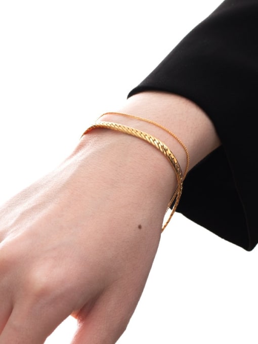 Bracelet Brass Geometric chain Minimalist Multi Strand Necklace