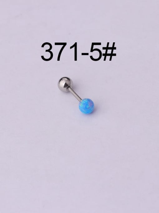 5 Titanium Steel Opal Round Hip Hop Stud Earring(Single Only One)