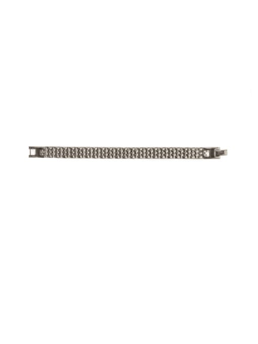 Steel color Titanium Steel Geometric Vintage Link Bracelet