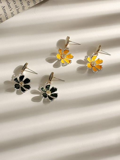 HYACINTH Copper Enamel Cute Flower  Drop Trend Korean Fashion Earring 3